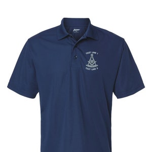 Mason / Masonic Past Master Embroidered Polyester Moisture Wicking Polo Shirt  #955