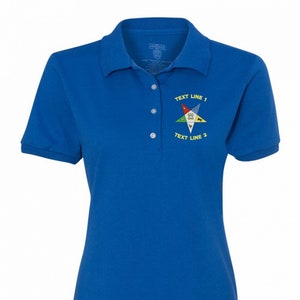 OES Eastern Star Embroidered Ladies Polo Shirt  #797-LP