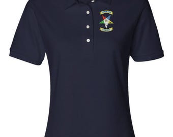 OES Eastern Star PHA Embroidered Ladies Polo Shirt  #1066