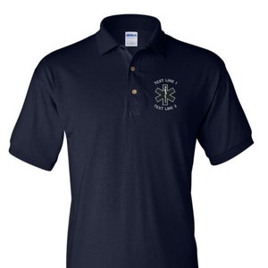 Firefighter Rescue EMS Star of Life Embroidered Polo Shirt  #103