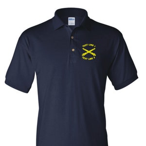 U.S. Army Field Artillery Officer Embroidered Polo Shirt  #962