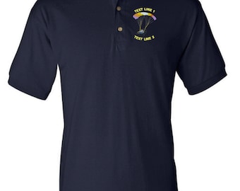 Polo sportiva ricamata con paramotore e parapendio #999-8800