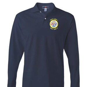 York Rite Embroidered Long Sleeve Polo Shirt  #908