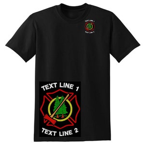 Custom Wildland / Wildfire Firefighter Maltese Cross Tee Shirt Embroidered #067