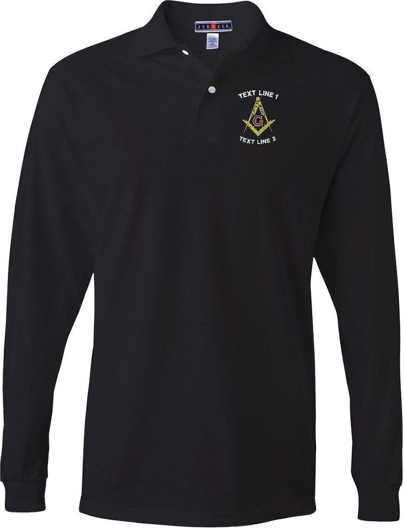 Masonic / Mason / Blue Lodge Embroidered Long Sleeve Polo Etsy