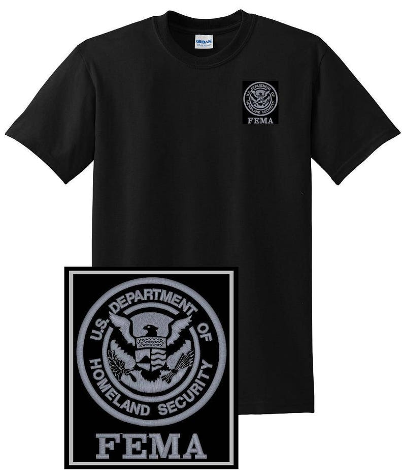 FEMA Homeland Security DHS Tee Embroidered Black / Gray Logo Etsy