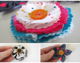 PDF Fabric Flowers Pattern and Tutorial in 3 Styles