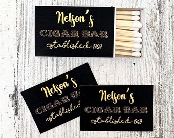 Matches Favors - Black and Gold Matchbox Favors - Birthday Matchbox Favors - Customizable