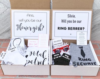 Flower Girl and Ring Bearer Gift Set - Ring Security - Ring Bearer Proposal - Flower Girl Proposal- Will you be my Ring Bearerer - Gift Box