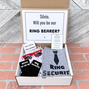 Ring Bearer Gift - Ring Security - Ring Bearer Proposal - Will you be my Ring Bearerer - Gift Box