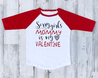 Toddler Valentine Shirts - Raglan Sleeves - Red and White Valentine - Little Mr Heart Breaker - Sorry Girls Mommy is my Valentine