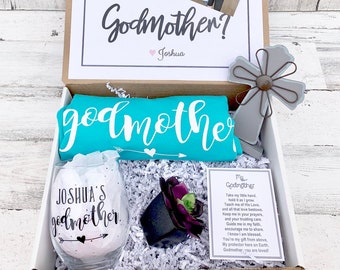 Godmother Gift - Godmother Box - Godmother Proposal - Personalized Godmother Gift - Will you be My Godmother Box