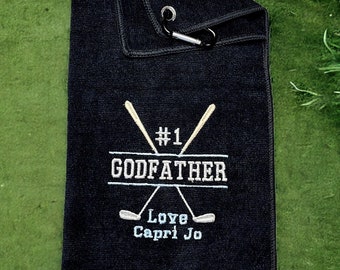 Godfather Golf Towel - Personalized Embroidered Golf Towel - Name embroidered Golf towel - Gift for Golf Godfather