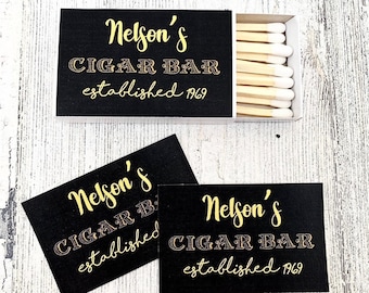 Matches Favor Labels - Black and Gold Matchbox Favors - Birthday Matchbox Favors - Customizable