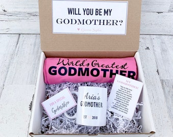 Godmother Gift - Godmother Box - Godmother Proposal - Personalized Godmother Gift - Will you be My Godmother Box