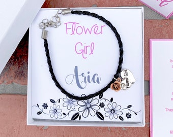 Flower Girl Bracelet - Personalized Flower Girl Gift Proposal - Will you be my Flower Girl - Gift Box