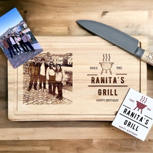 Wood Engraved Custom Cutting Board - Add a Photo, Recipe, Handwritten Note to your Board- Personalized Cutting Board