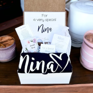 Nina Gift - For a Special Nina Gift Box - Nina Tank and Wine Glass Gift Box - Personalized Nina Gift - Will you be My Nina Box