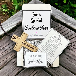 Godmother Prayer Cross Box set - Personalized Godmother Gift - Will you be My Godmother - Engraved Cross