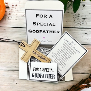 Godfather Prayer Cross Box set - Personalized Godfather Gift - Will you be My Godfather - Engraved Cross