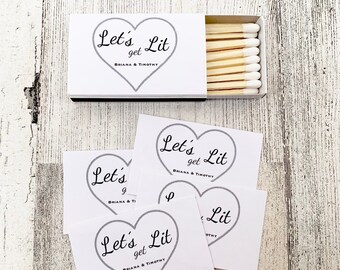 Matchbox Favors - Let's Get Lit Favors - The Perfect Match - Match Made in Heaven - Match wedding or shower favors