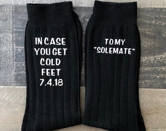 In Case You Get Cold Feet Socks - Solemates -Customizable Socks for the Wedding Day - Groom Gift from Bride - Funny Groom Gift