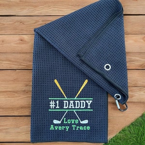 Daddy Golf Towel - Personalized Embroidered Golf Towel - Father Golf Towel - Gift for Dad - Golf Lover