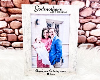 Godmother Engraved Frame - Laser Engraved  Personalized Godmother Wooden Frame - Godmother Blessings - Thank you for being my Godmother