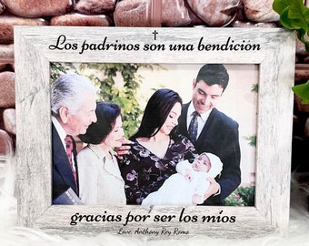 Regalo de Padrinos - marco grabado - Personalized Padrinos Frame - Padrinos Blessings - Thank you for being my Padrinos