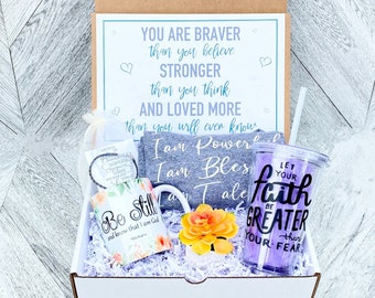 Cancer Survivor Gift Box - Personalized Get Well Soon Box - Faith Box -  Fearfully and Wonderfully Made - Feel Better Box - Faith Hope Love