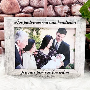 Regalo de Padrinos - marco grabado - Personalized Padrinos Frame - Padrinos Blessings - Thank you for being my Padrinos