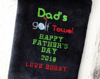Golf Towel - Personalized Embroidered Golf Towel - Fathers Day Golf Towel - Fathers Day Gift