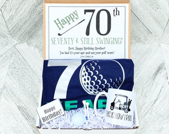 70 Golf Birthday Gift - This is how I Roll - Seventy and still Swinging - Golf Cart Mug with name - Golf Shirt - Golf Ball and tees