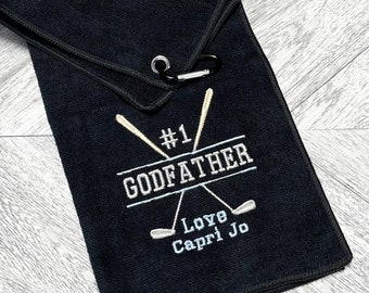 Godfather Golf Towel - Personalized Embroidered Golf Towel - Name embroidered Golf towel - Gift for Golf Godfather