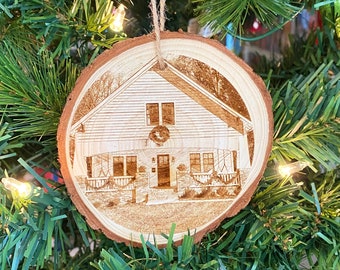 Photo Ornaments - New Home - Personalized Wood Engraved Home Ornament - Laser Engraved Photo Ornament