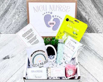 NICU Nurse Gift - NICU Nurse Spa Gift Set - Gift box for NICU nurses with bracelet, mug, candle and Spa Set and a special Poem Card