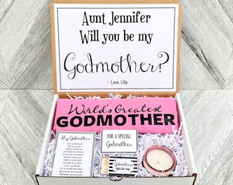 Godmother Gift - Godmother Box - Godmother Proposal - Personalized Godmother Gift - Will you be My Godmother Box