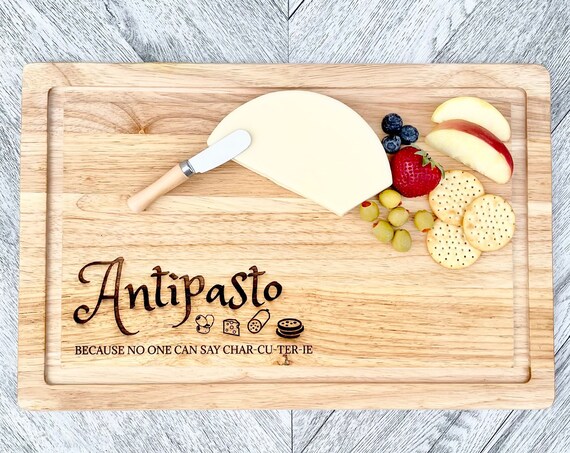Wood Engraved Antipasto board- Funny Gift - Antipasti Charcuterie Board - Comical Gift - Anti Pasta