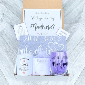 Madrina Gift - Madrina Box - Madrina Proposal - Personalized Madrina Gift - Will you be My Madrina Box