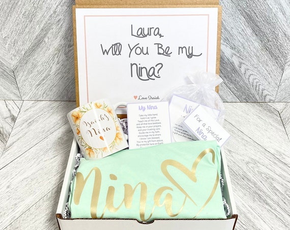 Nina Gift - Nina Proposal Box - Nina Tank and Mug Gift Box - Personalized Nina Gift - Will you be My Nina Box
