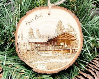 Engraved Photo Ornaments - New Home - Personalized Wood Engraved Home Ornament - Laser Engraved Photo Ornament