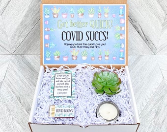 Succulent Gift Box - COVID SUCCS feel better - Covid Gift Box Set  - Get well soon