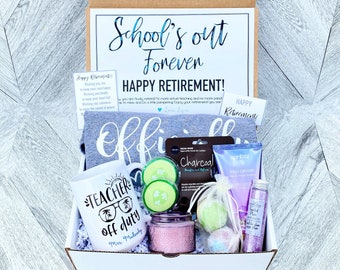 Retired Teacher Gift Spa Set with Shirt and Mug - School’s Out Forever - Retirement Gift - Teacher Off Duty