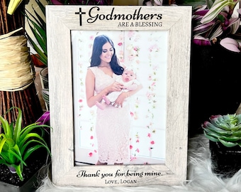 Godmother Engraved Frame - Laser Engraved  Personalized Godmother Wooden Frame - Godmother Blessings - Thank you for being my Godmother