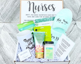 Nurse Spa Gift Set - Nurse is off Duty Gift Box - Gift box for nurses with Slippers, mug, spa items and a special Poem Card