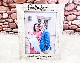 Godfather Engraved Frame - Laser Engraved  Personalized Godfather Wooden Frame - Godfather Blessings - Thank you for being my Godfather