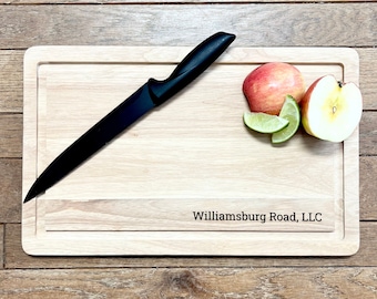 Wood Engraved Custom Cutting Board - Business Owner Gift - Personalized Cutting with Name and/or date