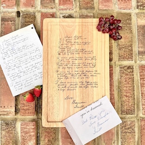 Recipe Engraved Custom Cutting Board - Add a Photo, Recipe, Handwritten Note to your Board- Personalized Cutting Board