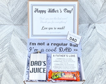 Father’s Day Gift Box Set - Shirt, Flask, Candy and Cards - Pre Packaged Fathers Day Gift Ships to Dad!