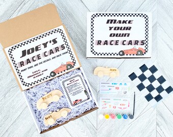 Create your Own Race car - Name Engraved Personalized Race Cars - DIY Race Car - Paint Race car Kit